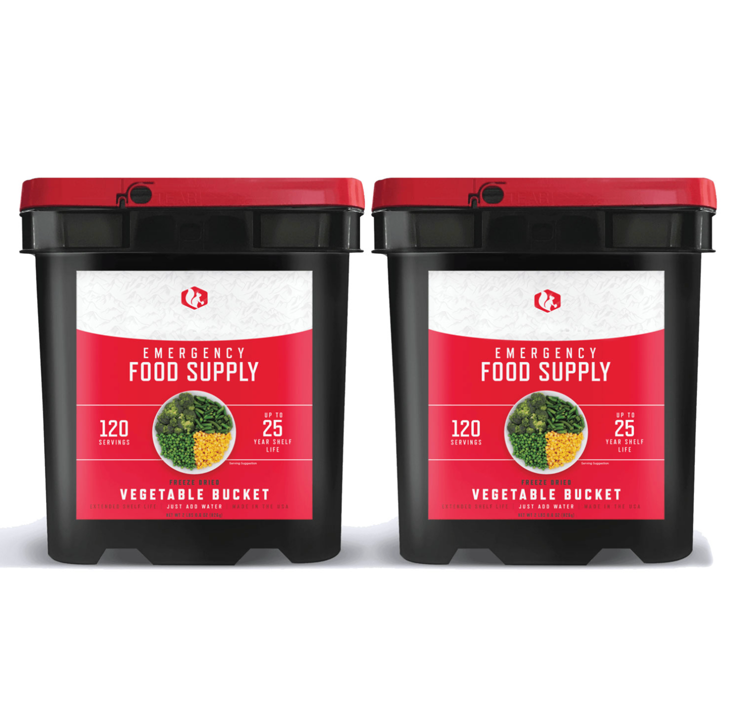 240 Serving Freeze Dried Vegetables (2, 120 serving buckets)