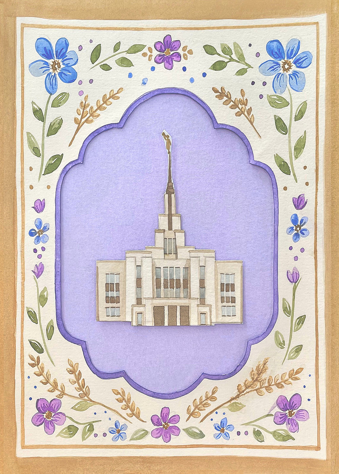 Saratoga Springs Utah Temple Cottagecore Style Print