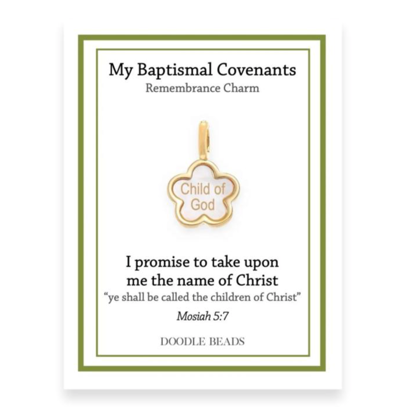 Child of God Flower Baptismal Covenant Charm