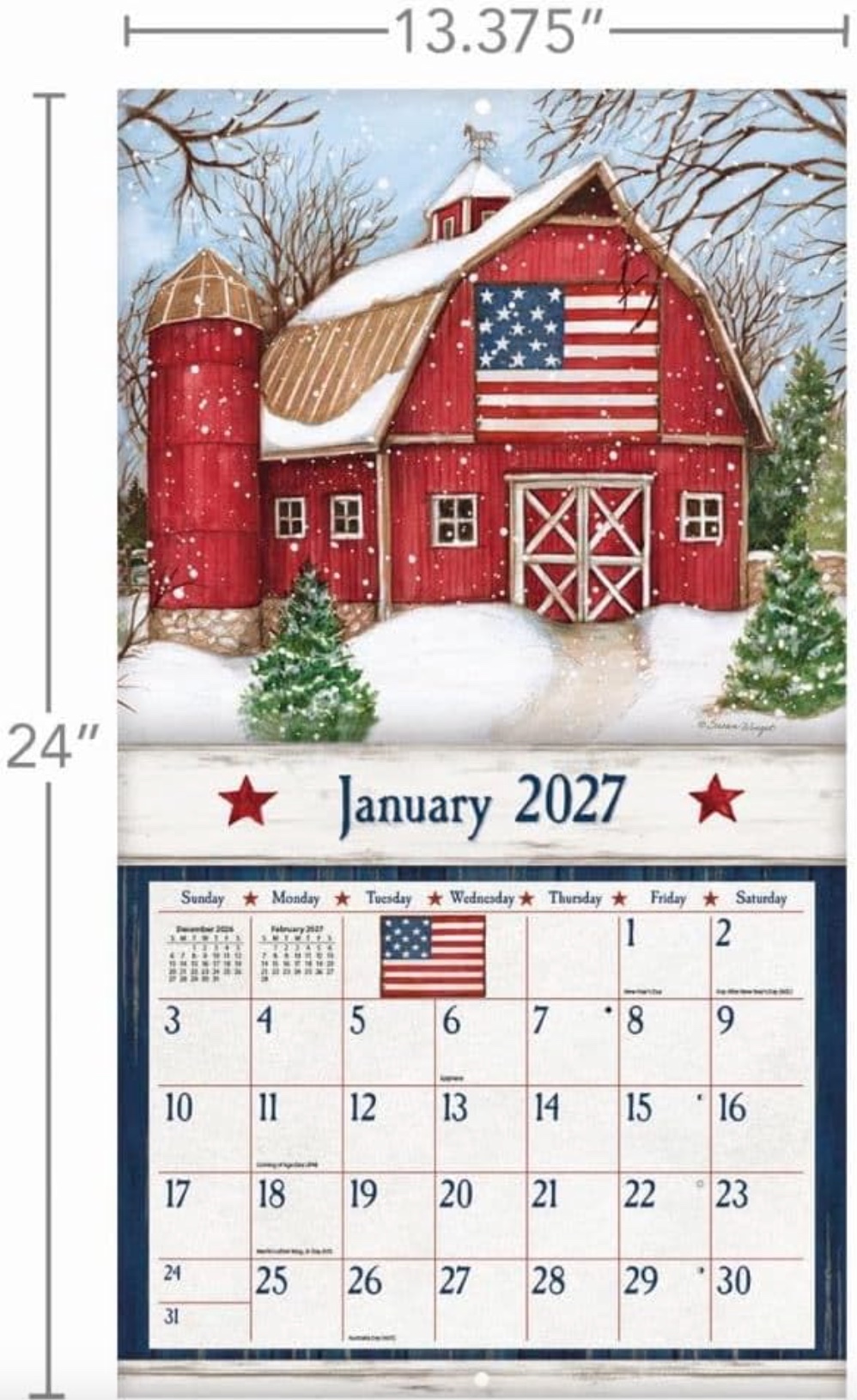 2027 Old Glory Wall Calendar, , large