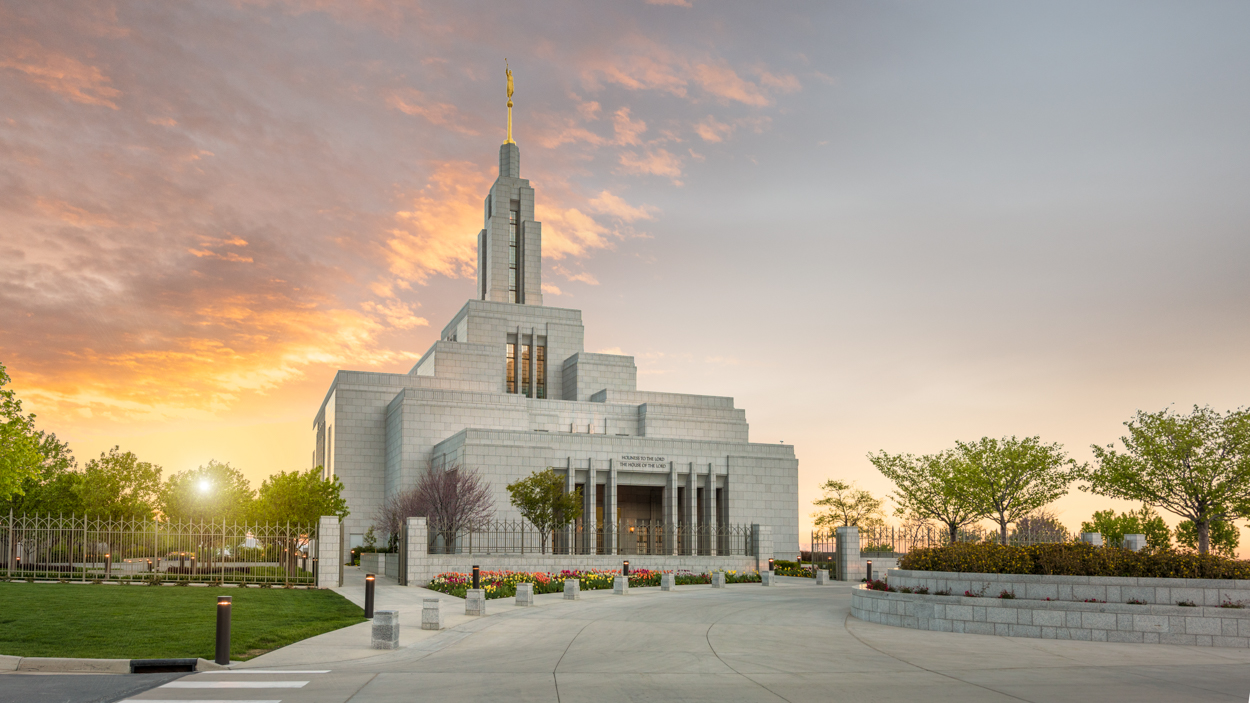 Draper Utah Temple - Fire of the Covenant Series (25x43 Framed Canvas Print), , large