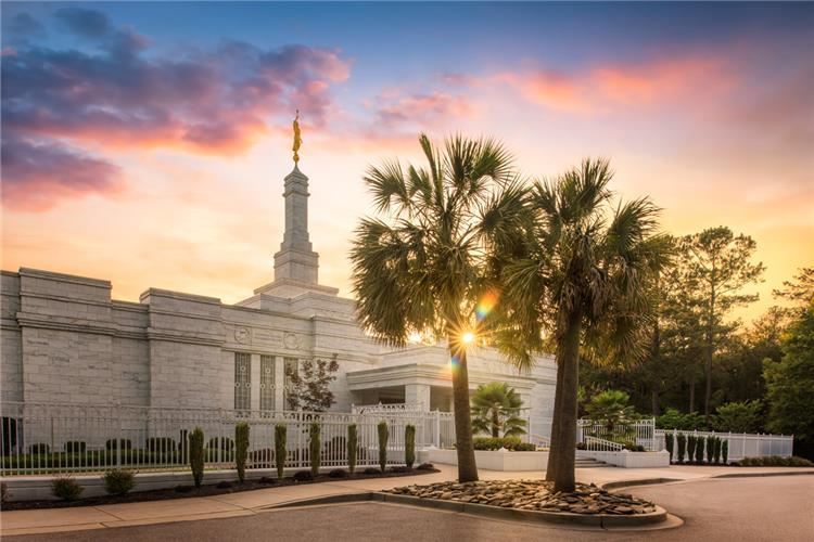 Columbia Temple Palmetto Sunset 3x4 Print
