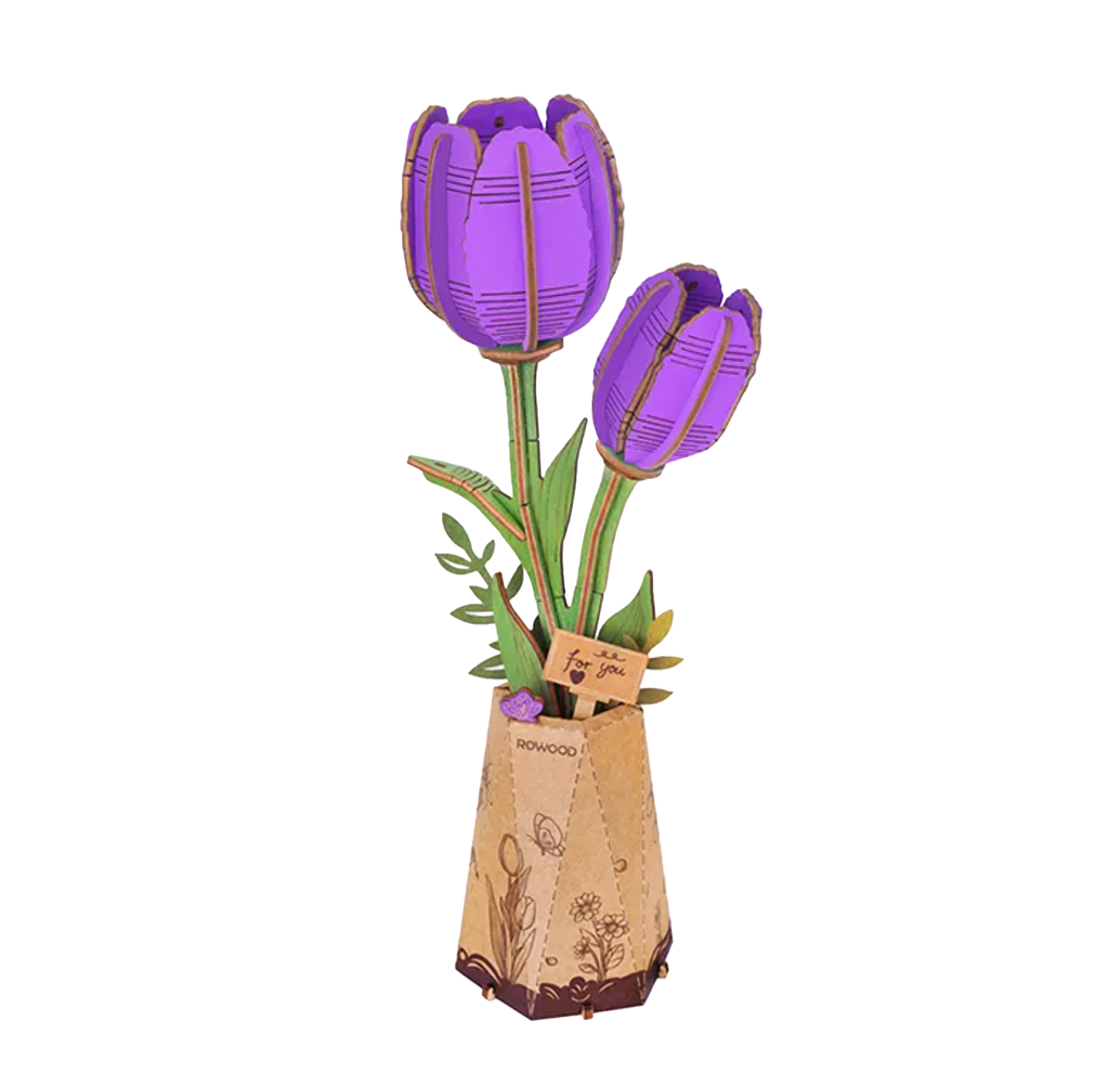 Purple Tulip 76 Piece Wooden Puzzle, , large image number 0