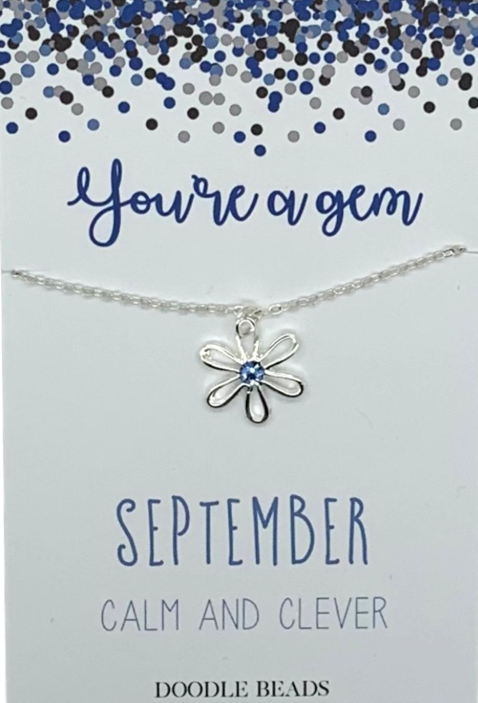 Flower Birthstone Necklace, , large image number 0