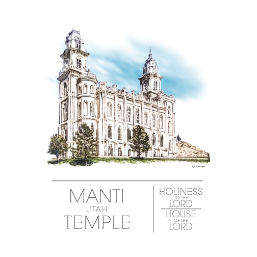 Manti Utah Temple Watercolor Print
