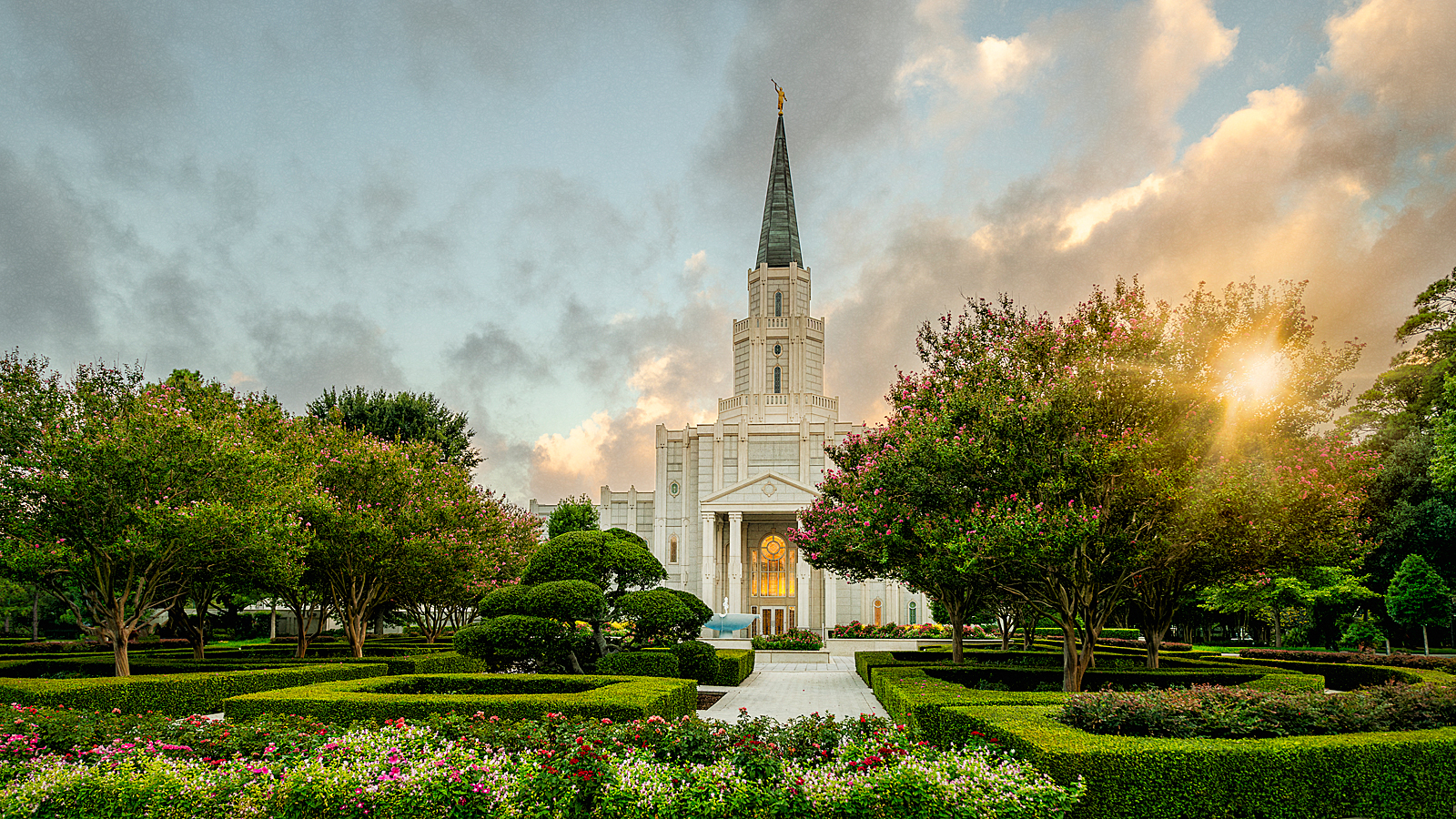 Houston Texas Temple - Fire of the Covenant Series (25x43 Framed Canvas Print), , large