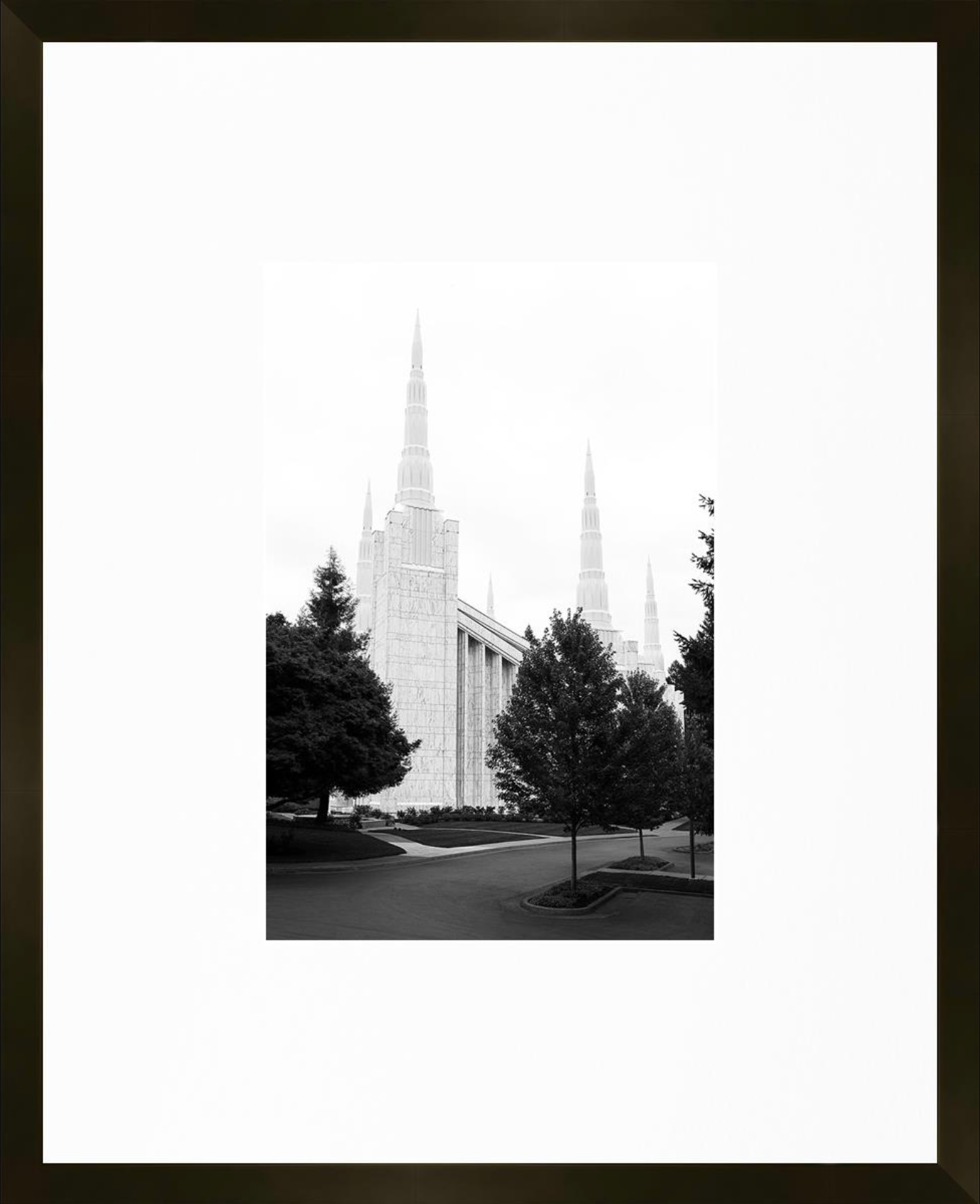 Portland Oregon Temple, Place of Peace (21x17 Framed Paper Print)