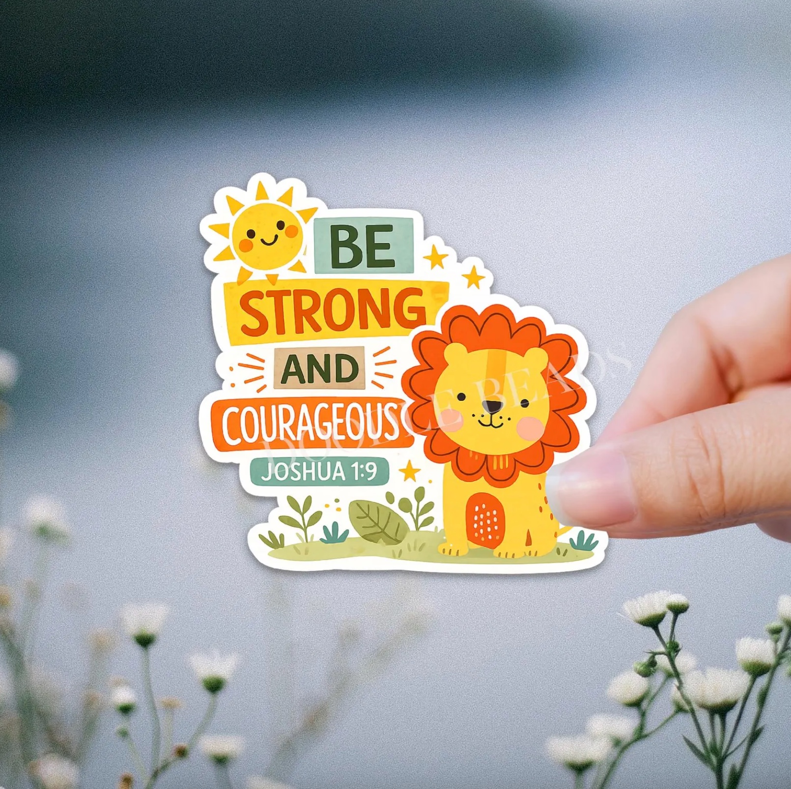 Strong and Courageous Sticker, , large