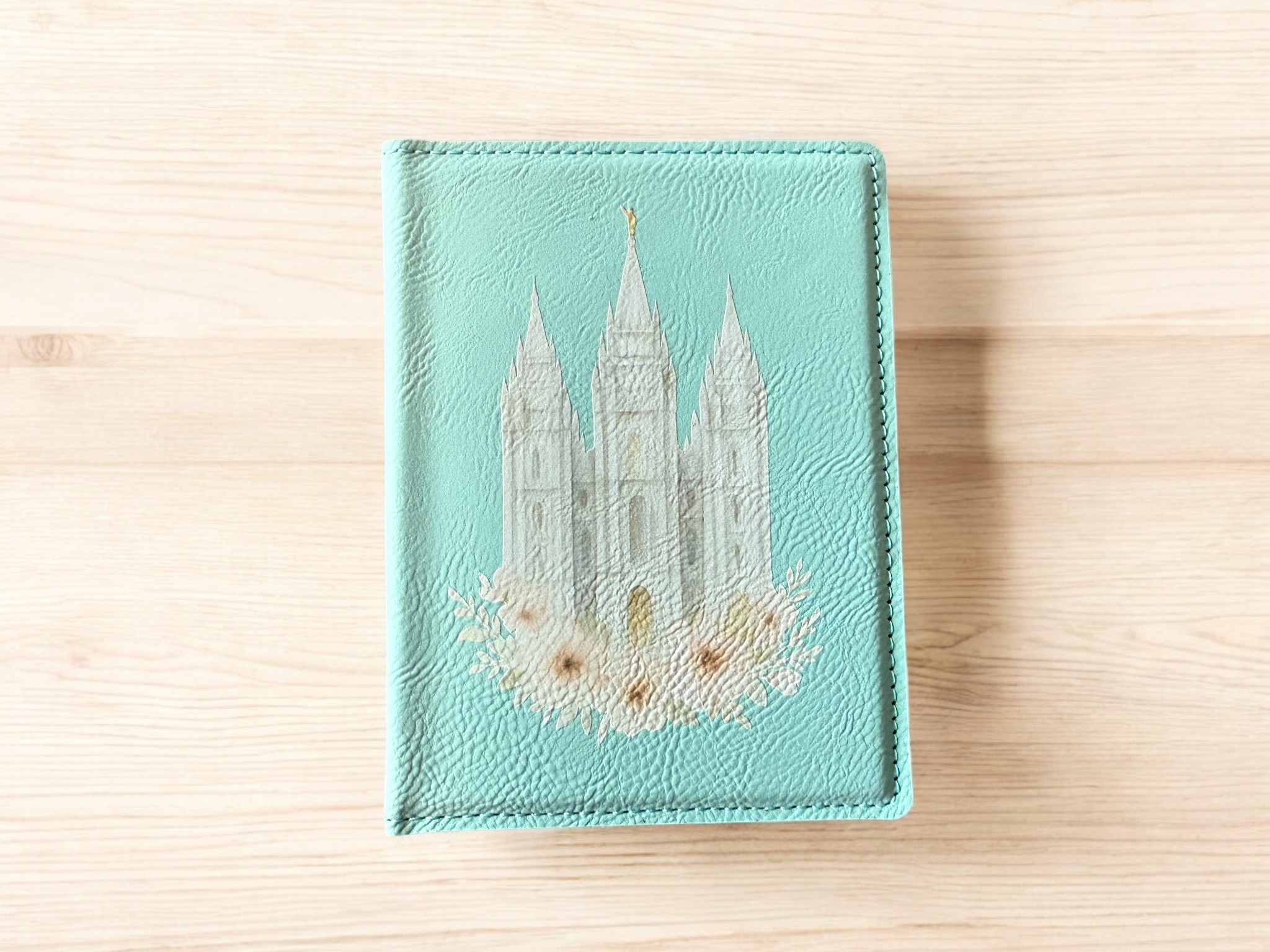 Salt Lake Temple Floral Leather Recommend Holder, , large image number 3