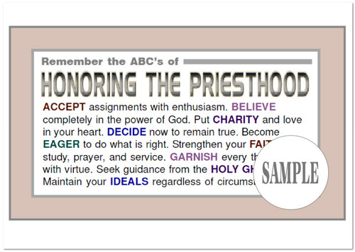 Remember the ABC's of Honoring the Priesthood Card, , large
