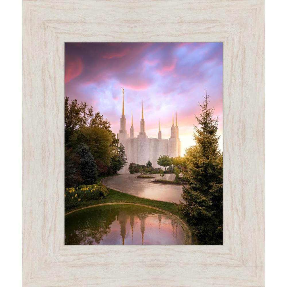 Washington, D.C. Temple, Reflections Into Eternity (19x16 Ivory Framed Canvas Print)
