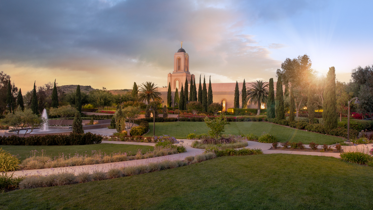 Newport Beach California Temple - Fire of the Covenant Series (25x43 Framed Canvas Print), , large