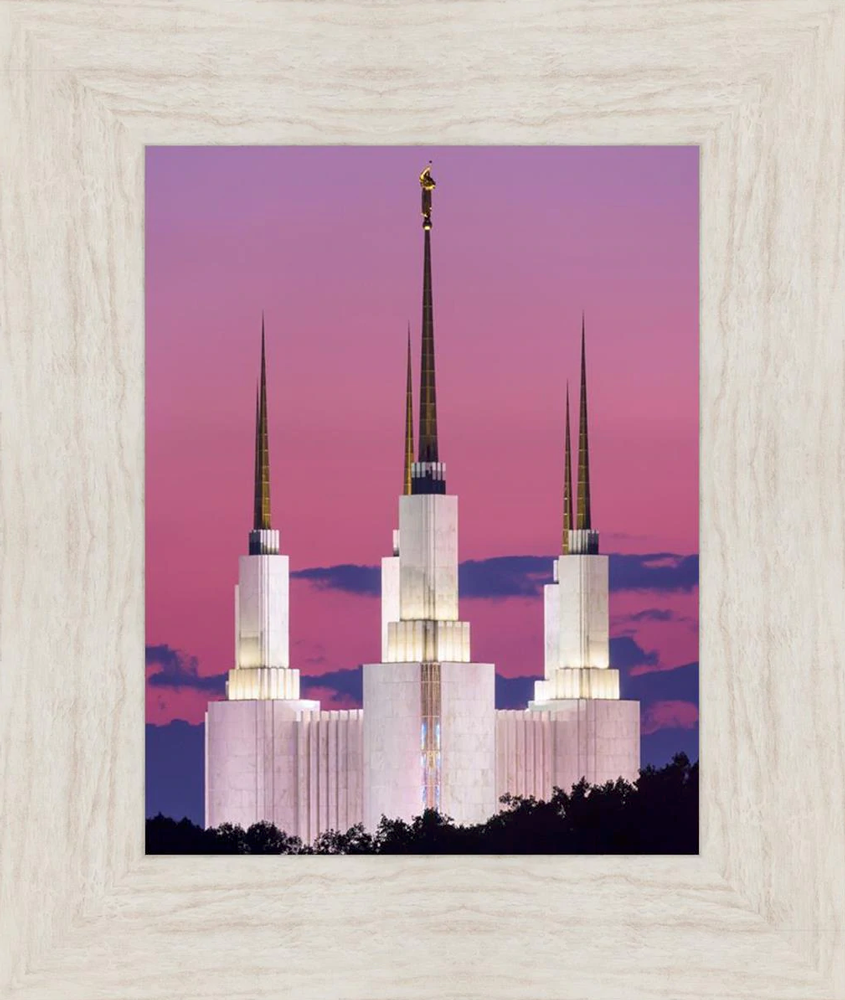 Washington, D.C. Temple, Sunset Glow (19x16 Framed Canvas Print)