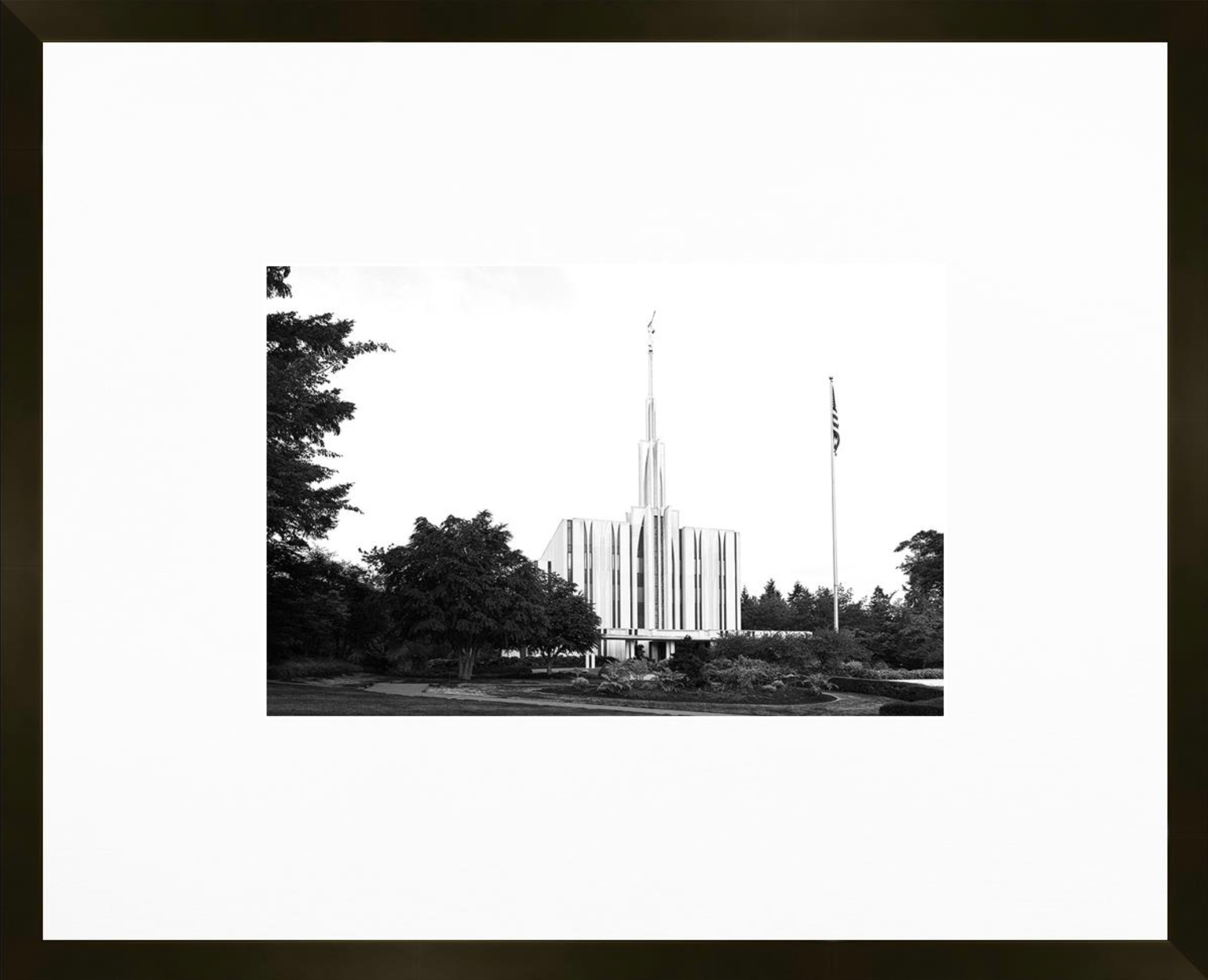 Seattle Washington Temple, Place of Peace (21x17 Framed Paper Print)