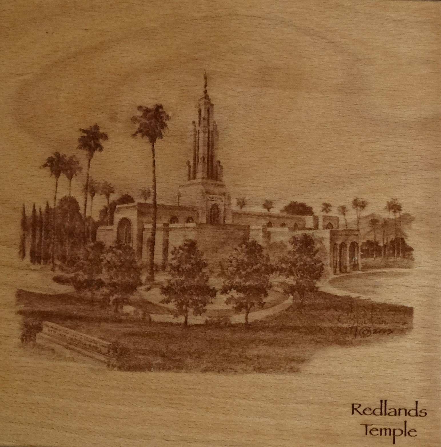 Redlands Temple (6x6 Plaque)