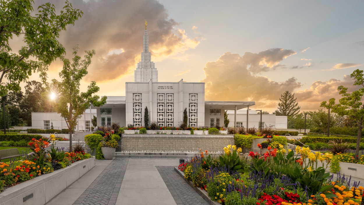 Idaho Falls Idaho Temple - Fire of the Covenant Series (25x43 Framed Canvas Print), , large