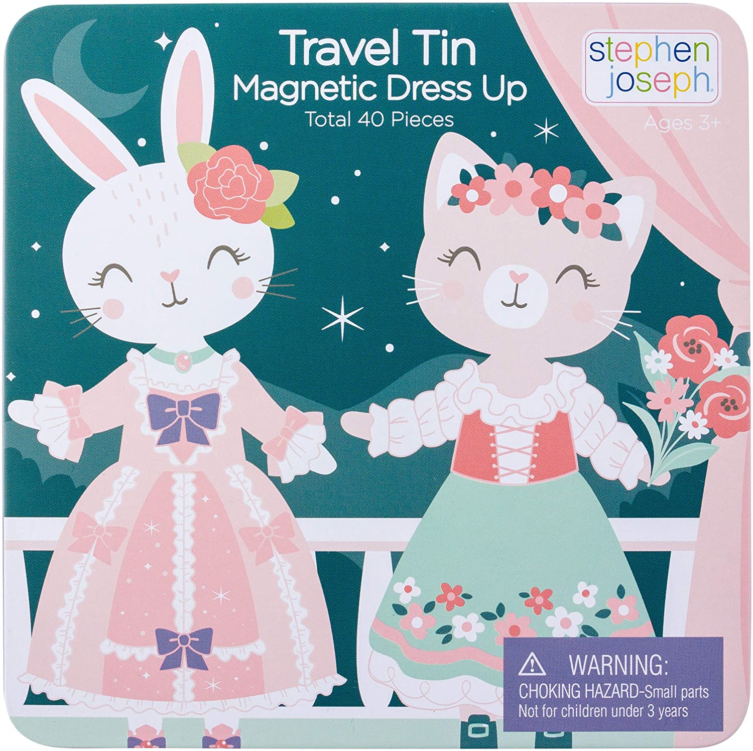 Bunny and Cat Magnetic Dress Up Travel Tin