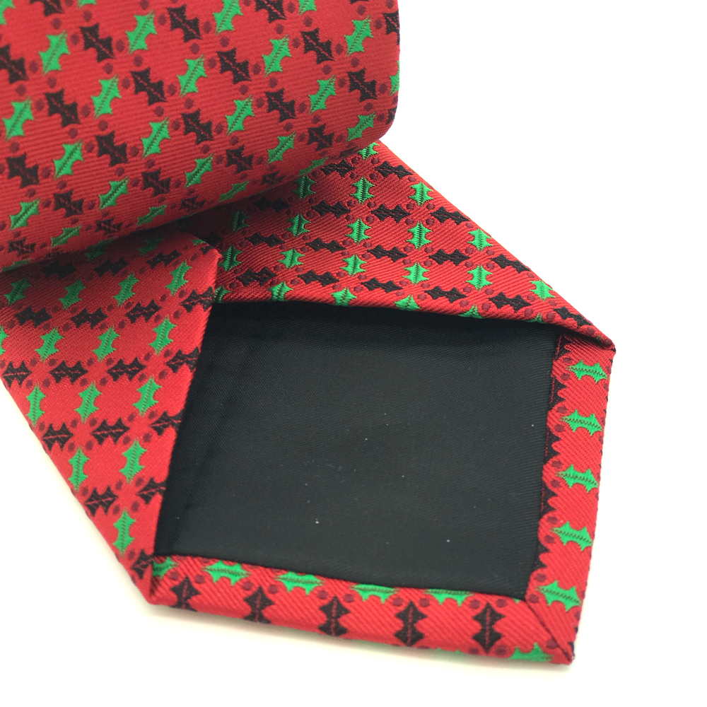 Holly Leaves Polyester Necktie, , large image number 2