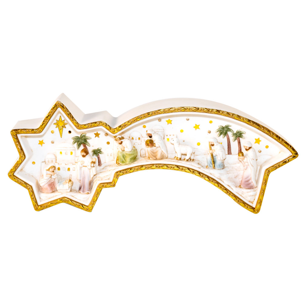 Light-up Shooting Star Porcelain Nativity, , large image number 0
