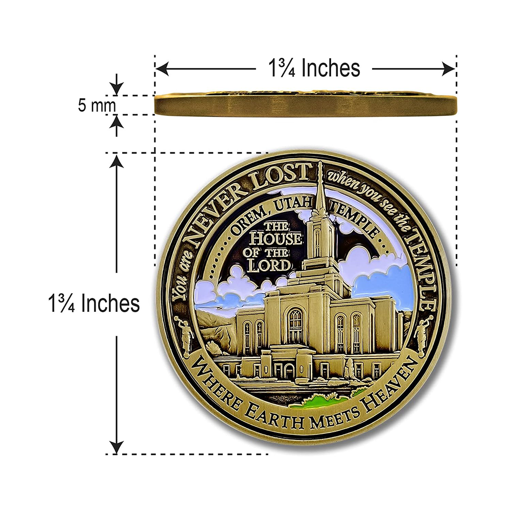 Orem Utah Temple Medallion Coin, , large