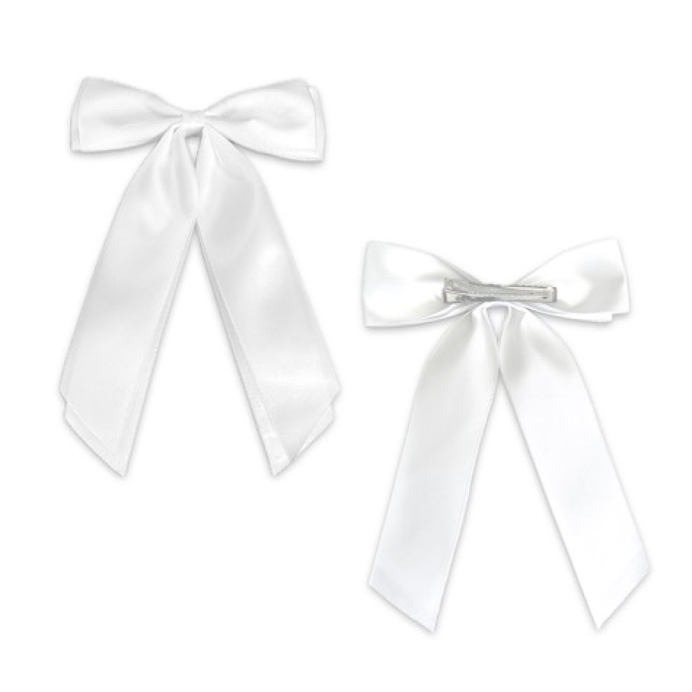 Baptism Satin Hair Bow, , large
