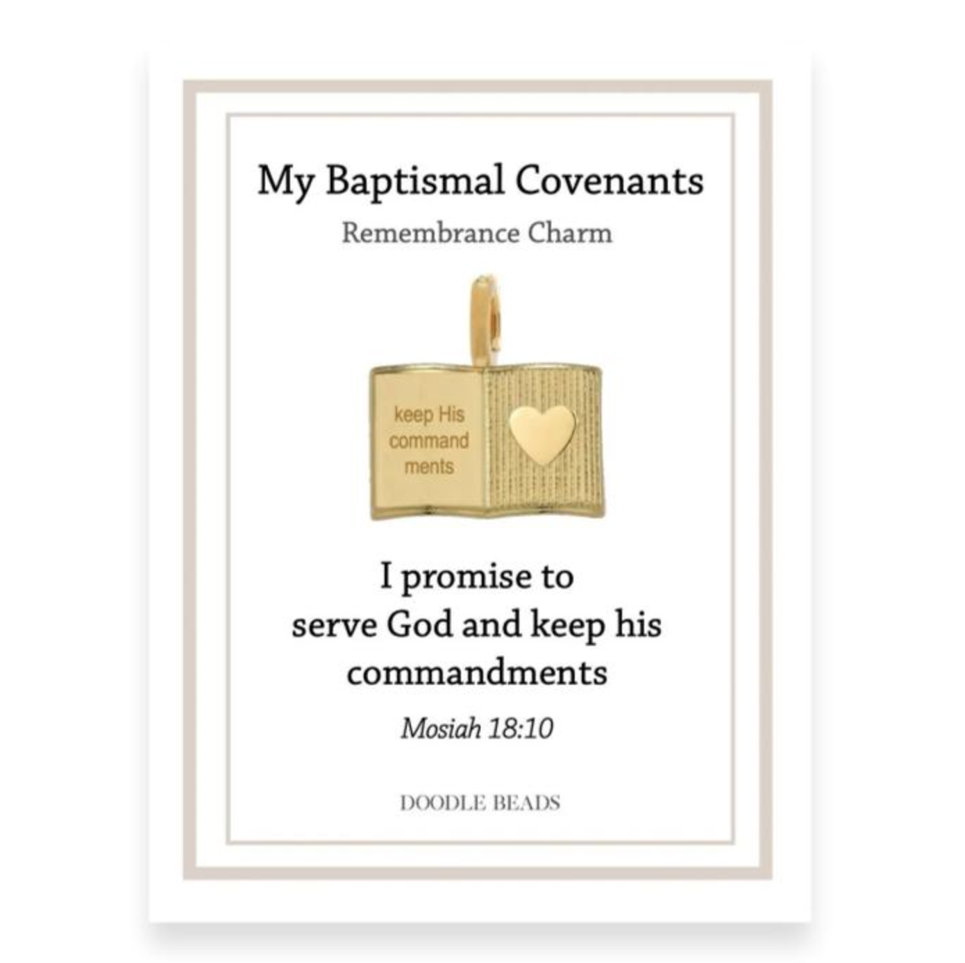 Commandments Book Baptismal Covenant Charm