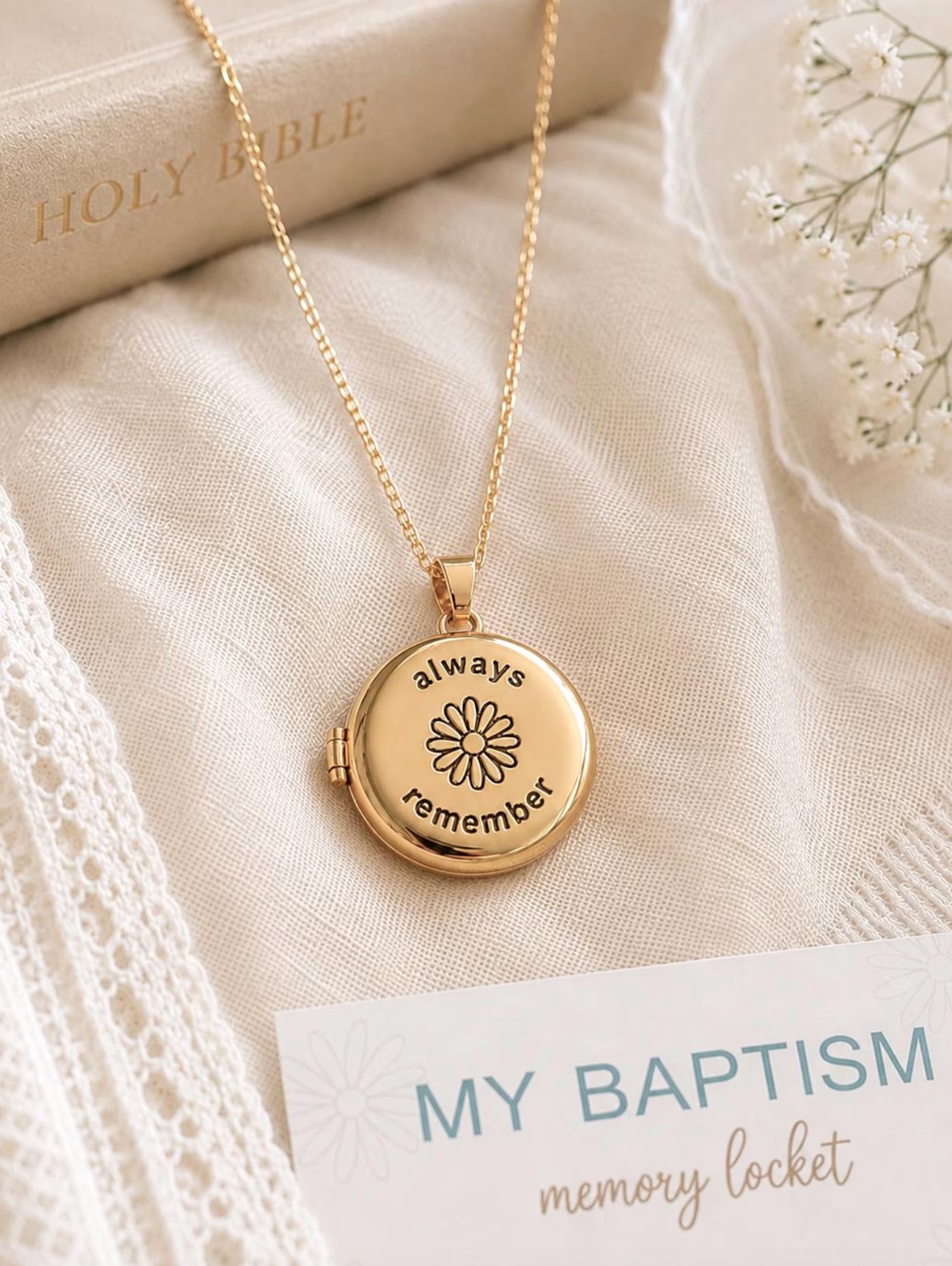 My Baptism Memory Locket Necklace, , large image number 5