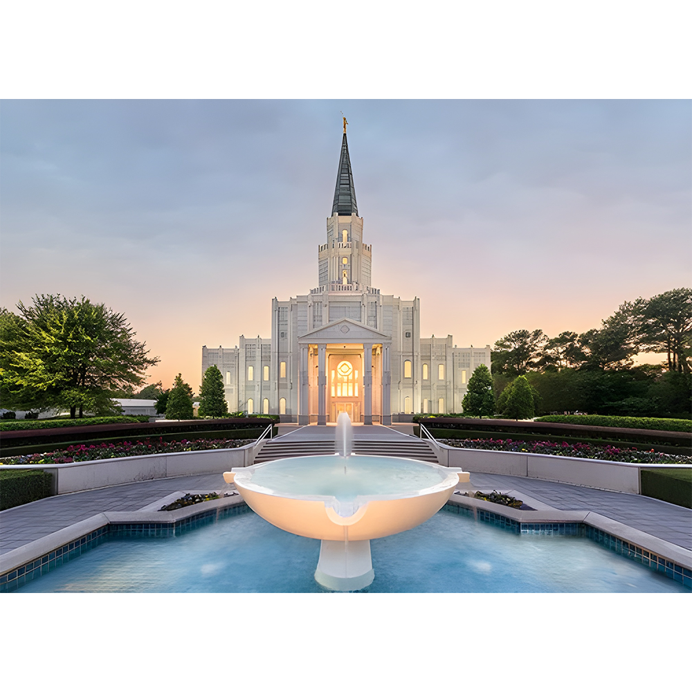 Houston Texas Temple - Healing Waters Print