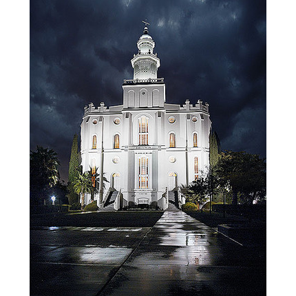 St. George Temple: Rain and Light