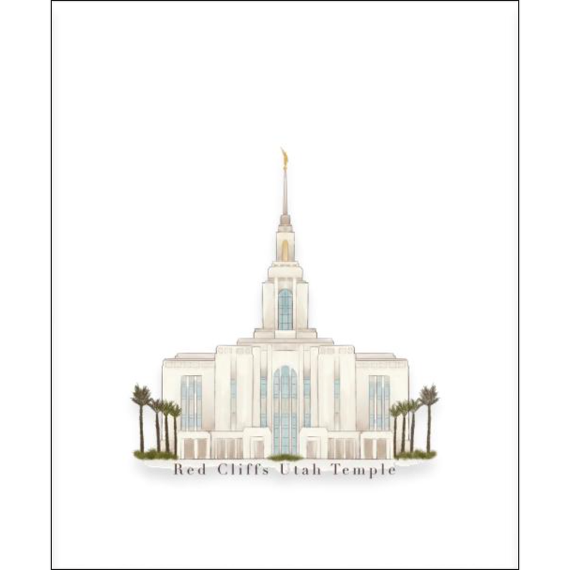 Red Cliffs Utah Temple Print