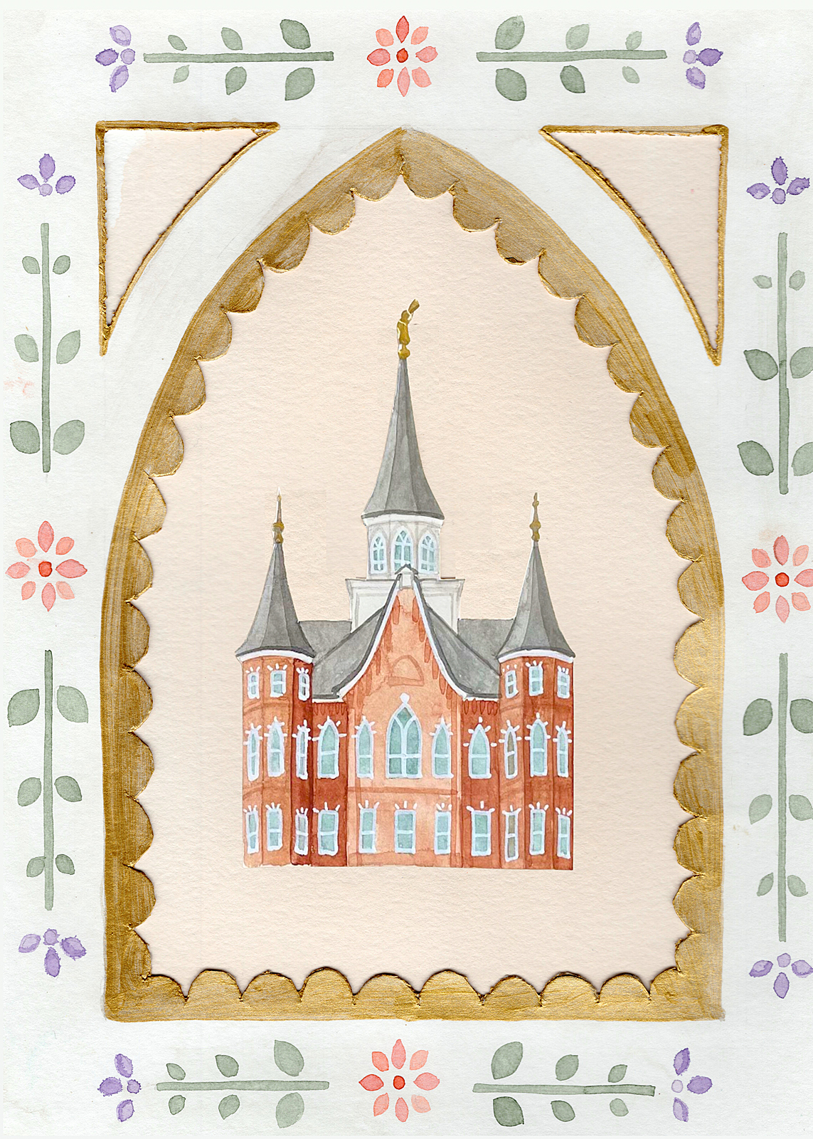 Provo City Center Utah Temple Cottagecore Style Print