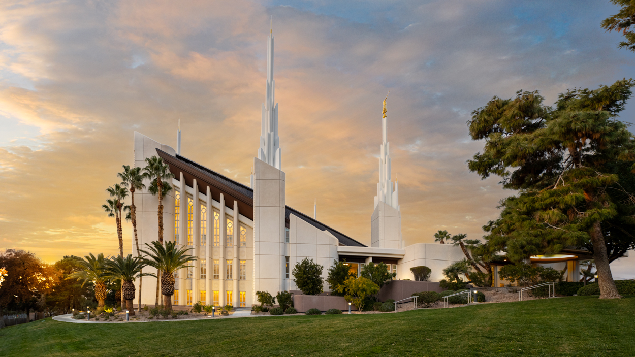 Las Vegas Nevada Temple - Fire of the Covenant Series (25x43 Framed Canvas Print), , large
